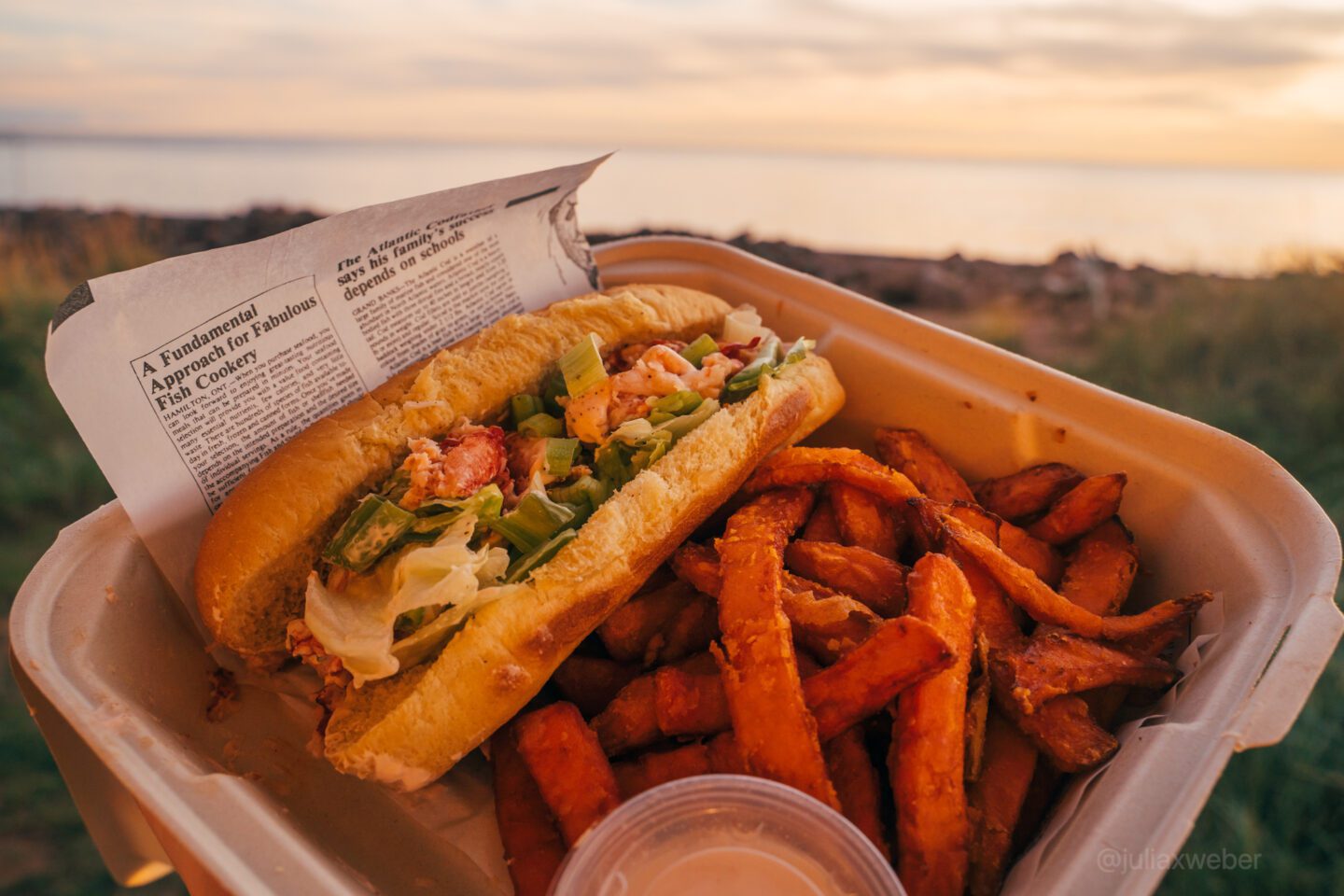 Lobster Roll Near Westpoint Lighthouse PEI