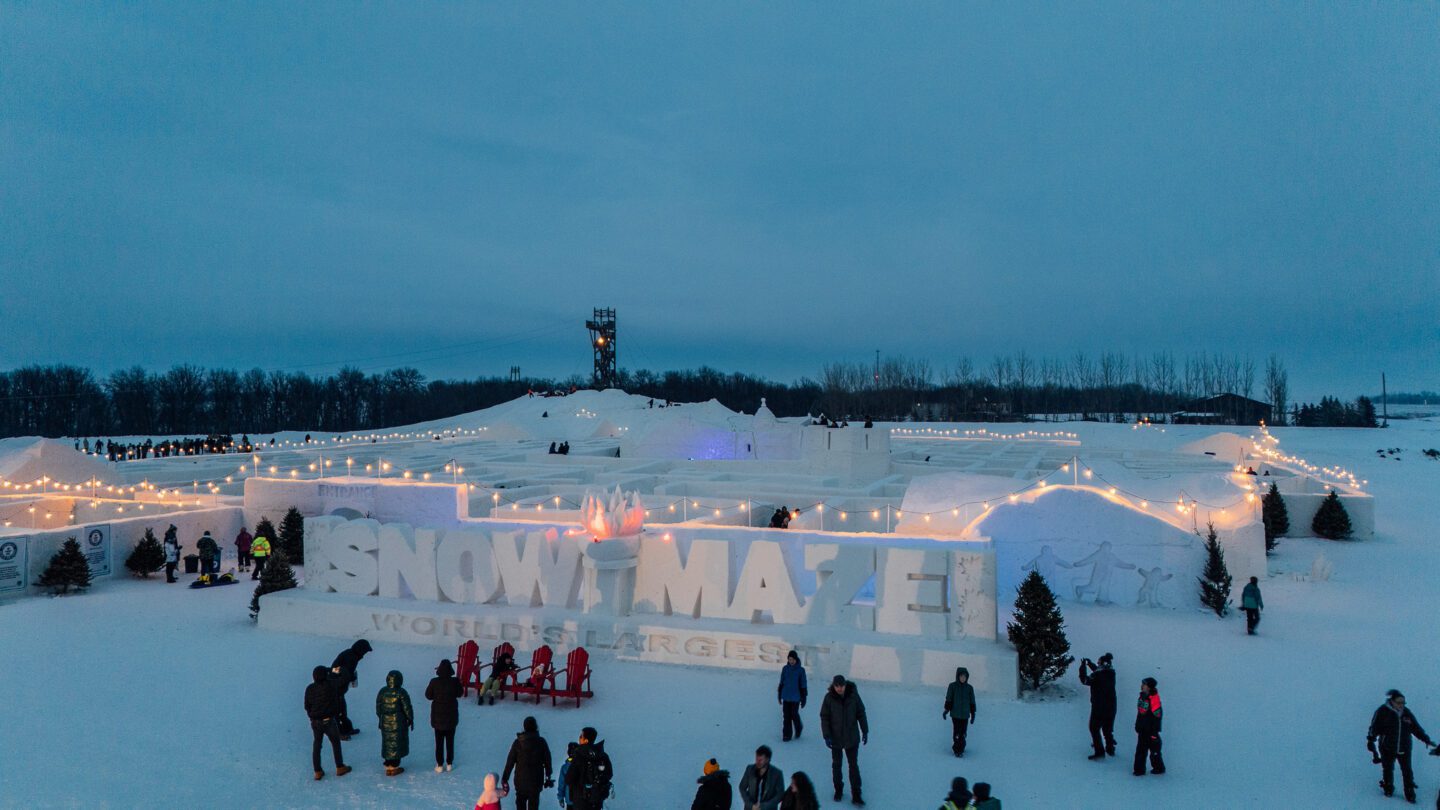 Worlds largest snow maze winnipeg in winter